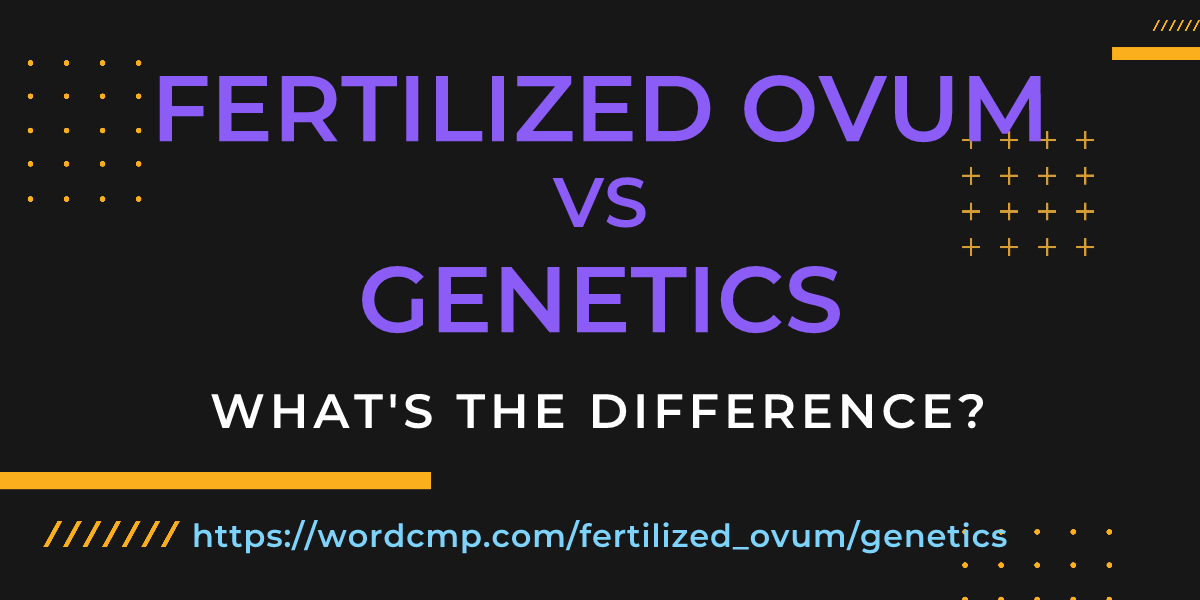 Difference between fertilized ovum and genetics