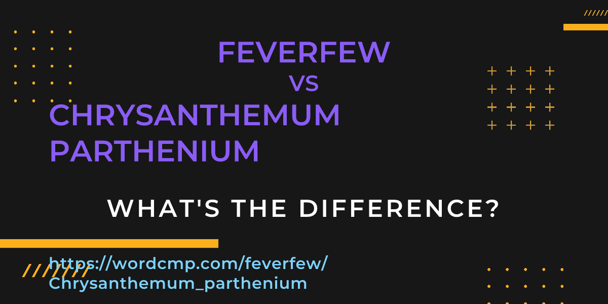Difference between feverfew and Chrysanthemum parthenium
