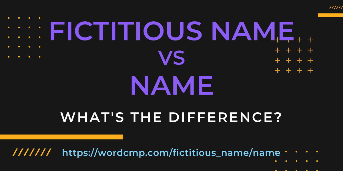 Difference between fictitious name and name