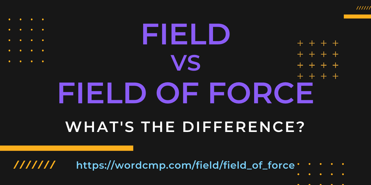 Difference between field and field of force