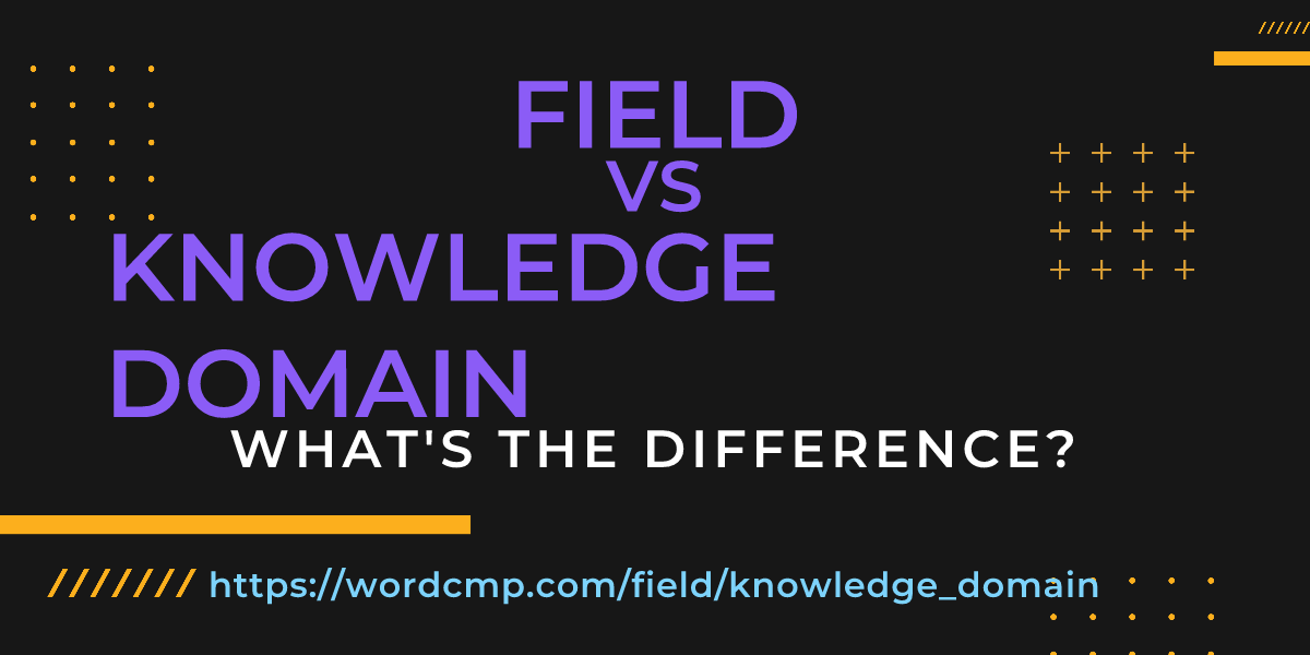 Difference between field and knowledge domain