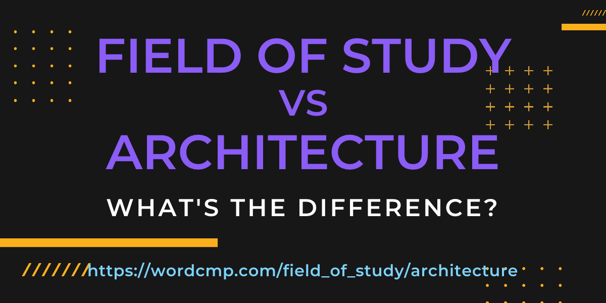 Difference between field of study and architecture
