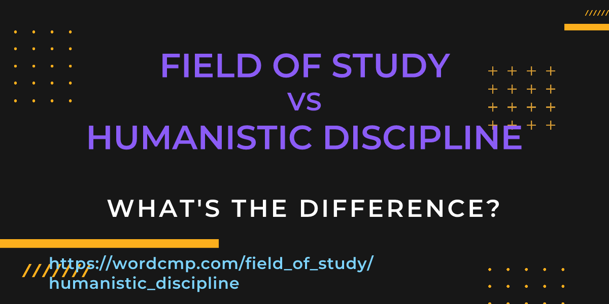 Difference between field of study and humanistic discipline