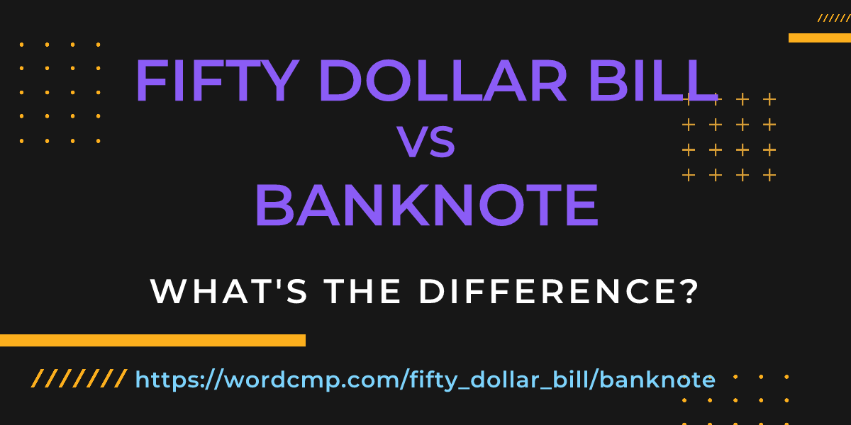 Difference between fifty dollar bill and banknote