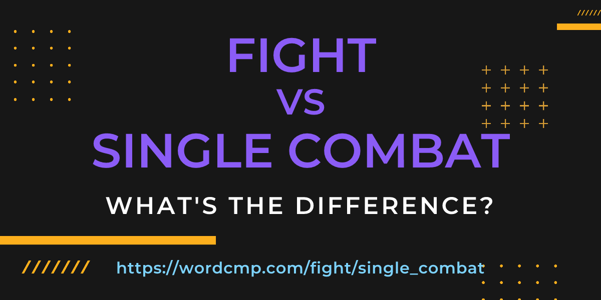 Difference between fight and single combat