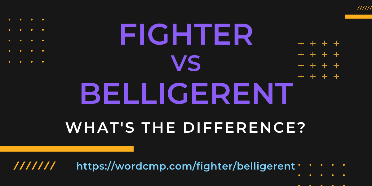 Difference between fighter and belligerent