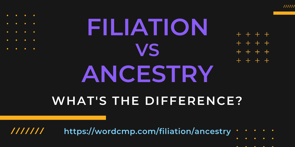Difference between filiation and ancestry