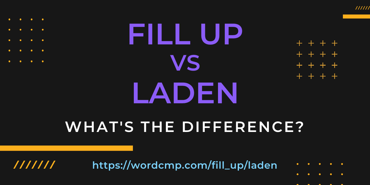 Difference between fill up and laden