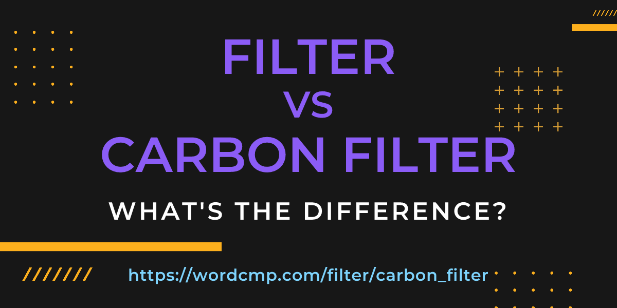 Difference between filter and carbon filter