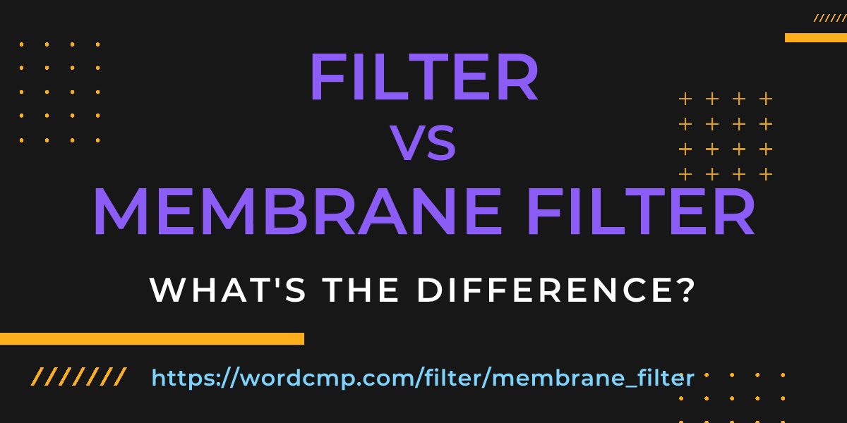 Difference between filter and membrane filter