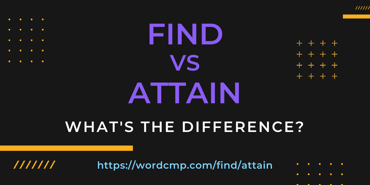 Difference between find and attain