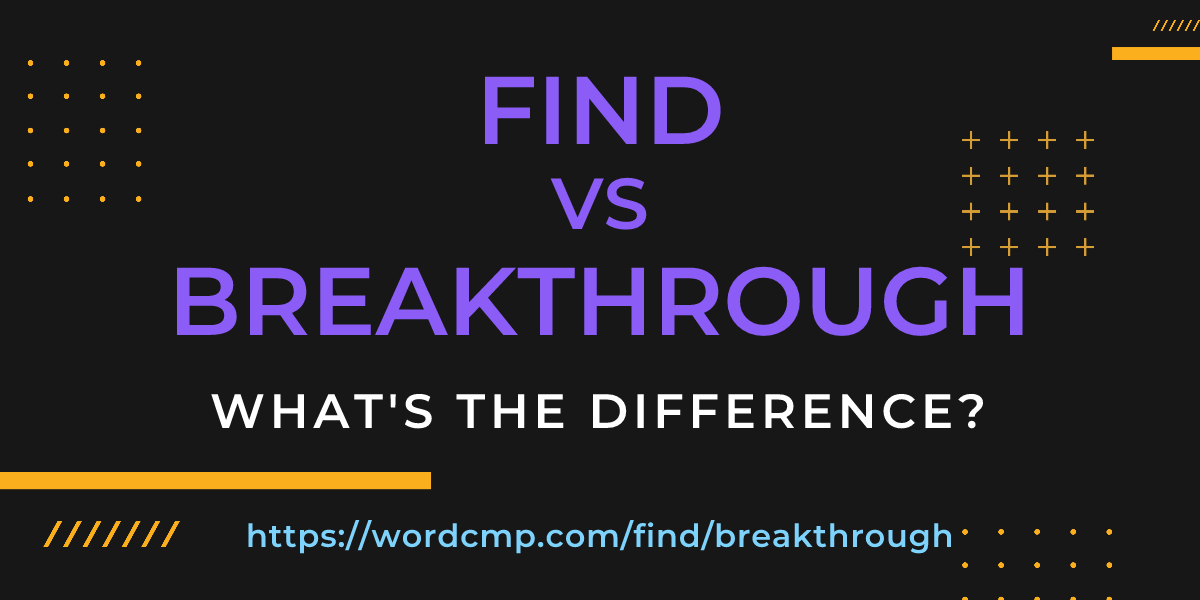 Difference between find and breakthrough