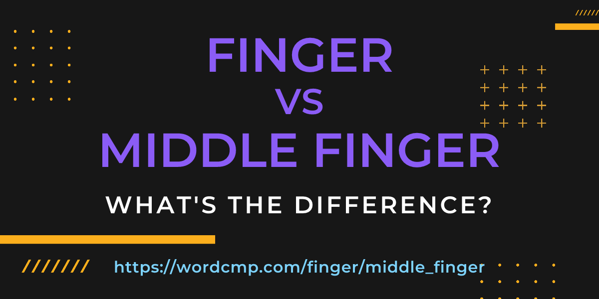 Difference between finger and middle finger