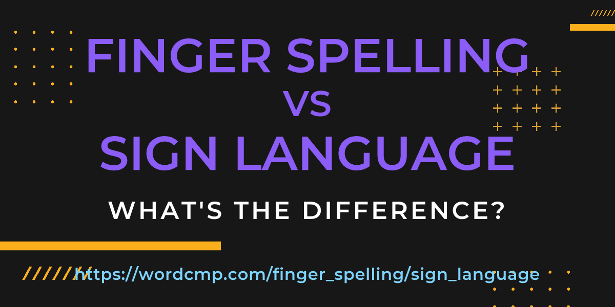 Difference between finger spelling and sign language