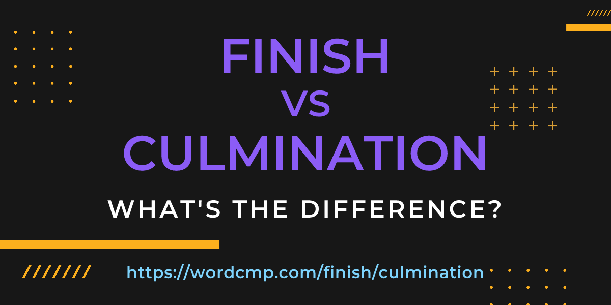Difference between finish and culmination