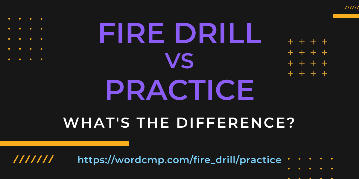 Difference between fire drill and practice