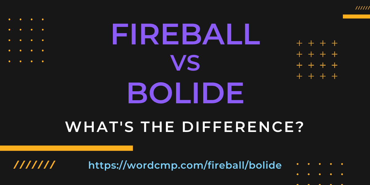 Difference between fireball and bolide