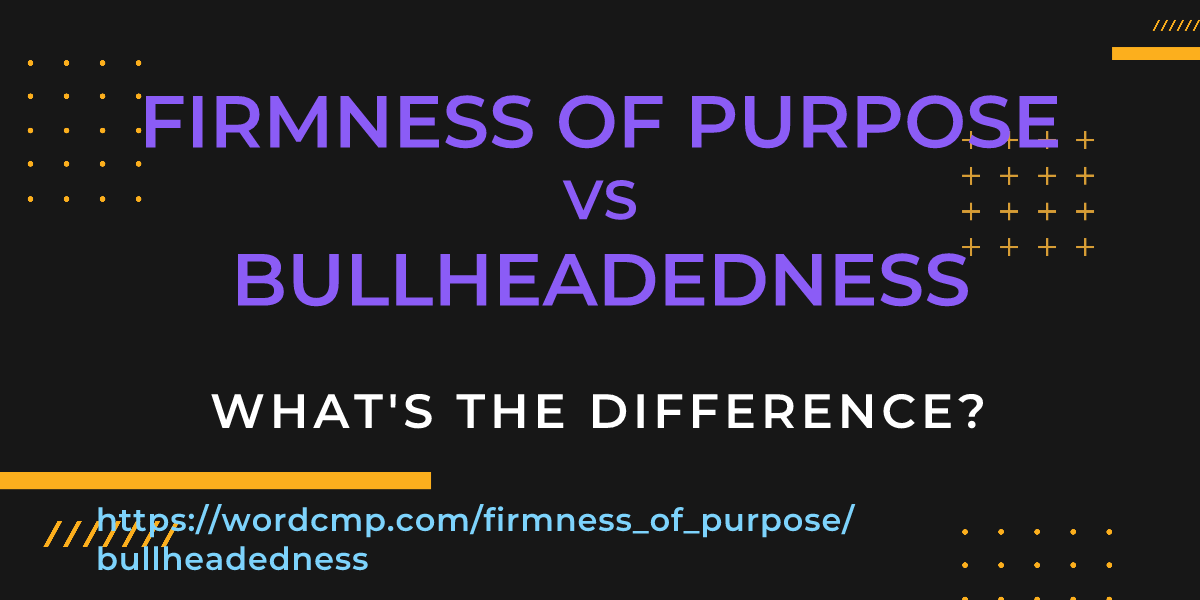 Difference between firmness of purpose and bullheadedness