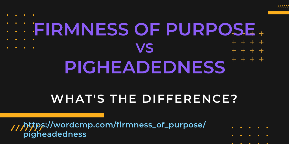 Difference between firmness of purpose and pigheadedness