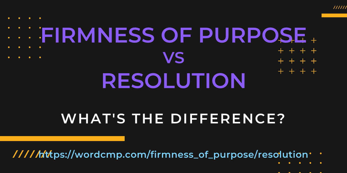 Difference between firmness of purpose and resolution