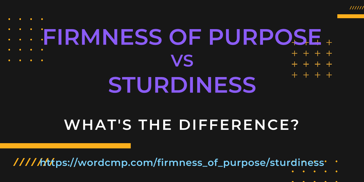 Difference between firmness of purpose and sturdiness