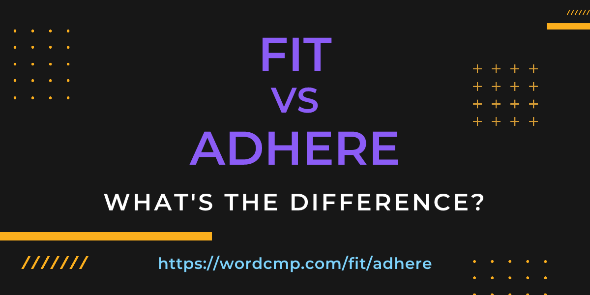 Difference between fit and adhere