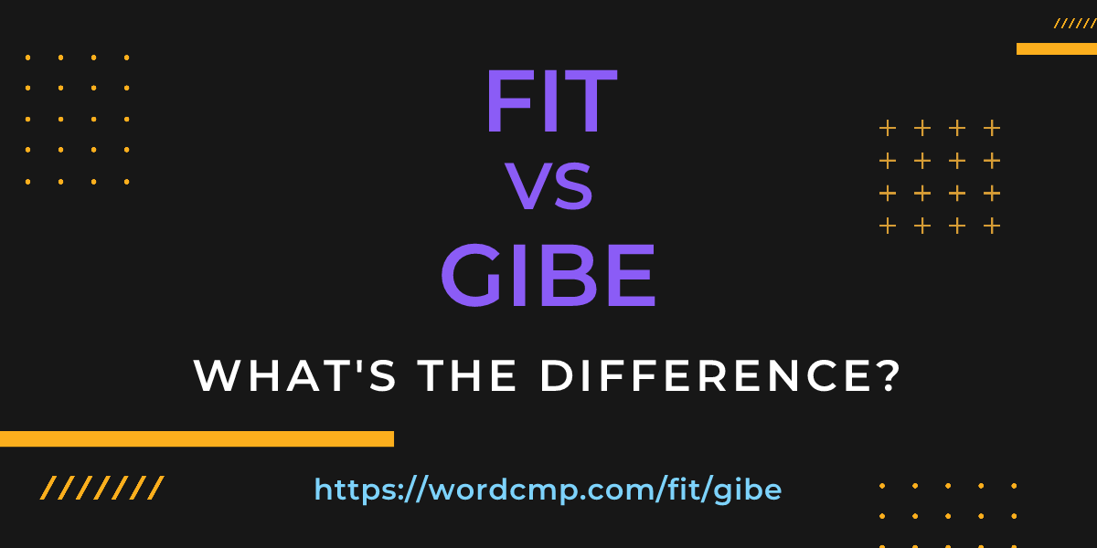 Difference between fit and gibe