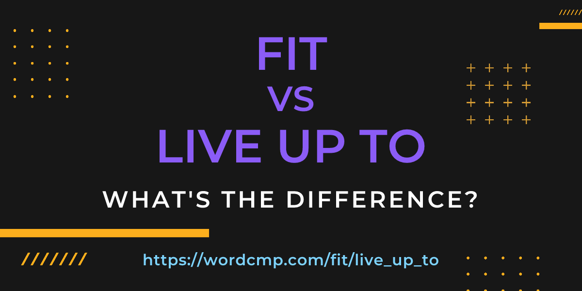 Difference between fit and live up to