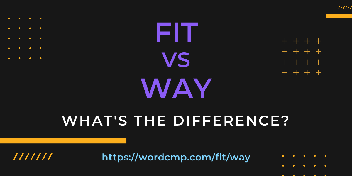 Difference between fit and way