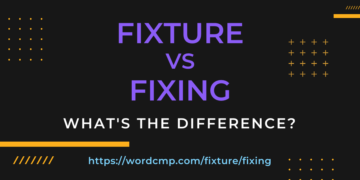 Difference between fixture and fixing