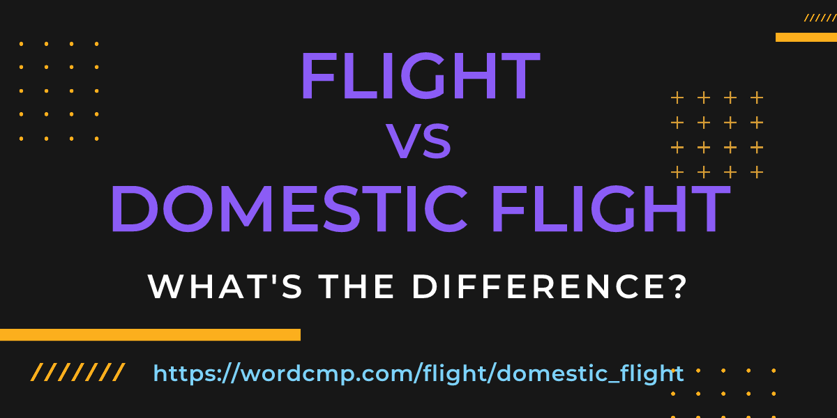 Difference between flight and domestic flight