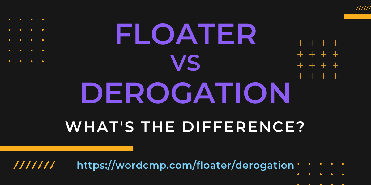 Difference between floater and derogation