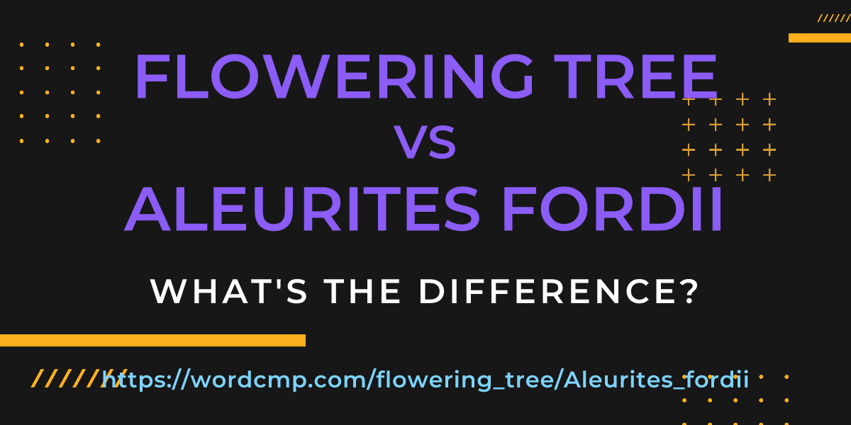 Difference between flowering tree and Aleurites fordii