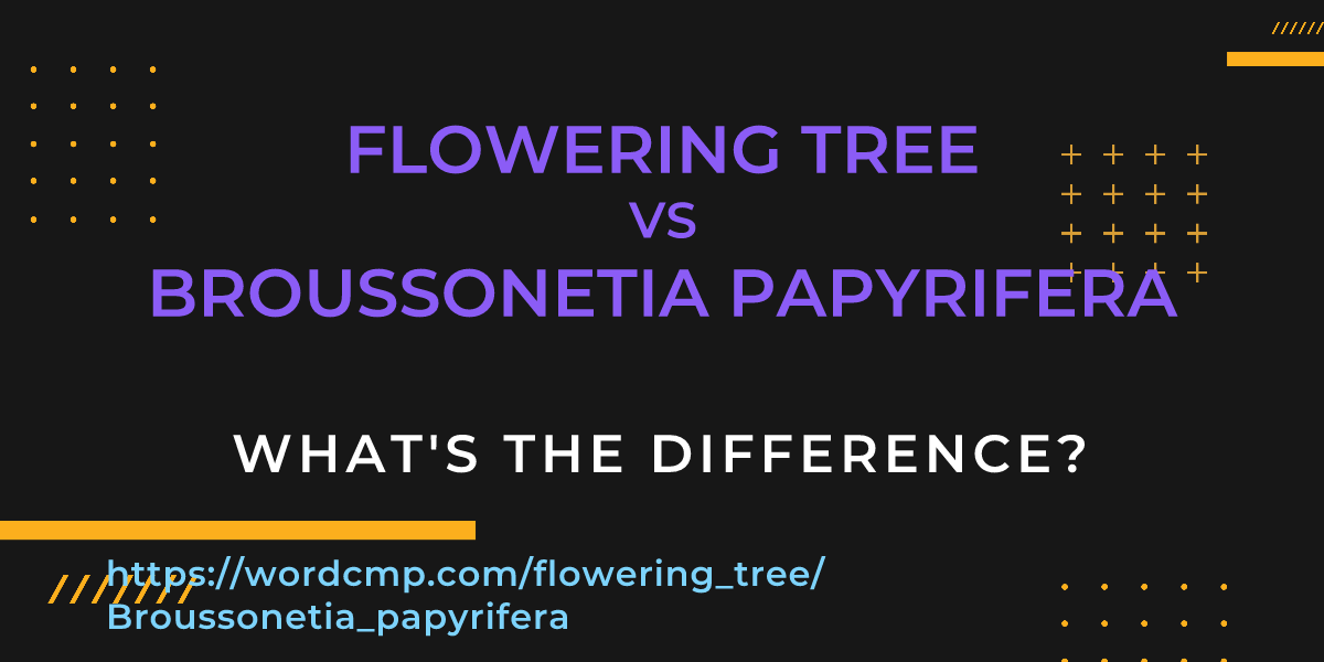 Difference between flowering tree and Broussonetia papyrifera