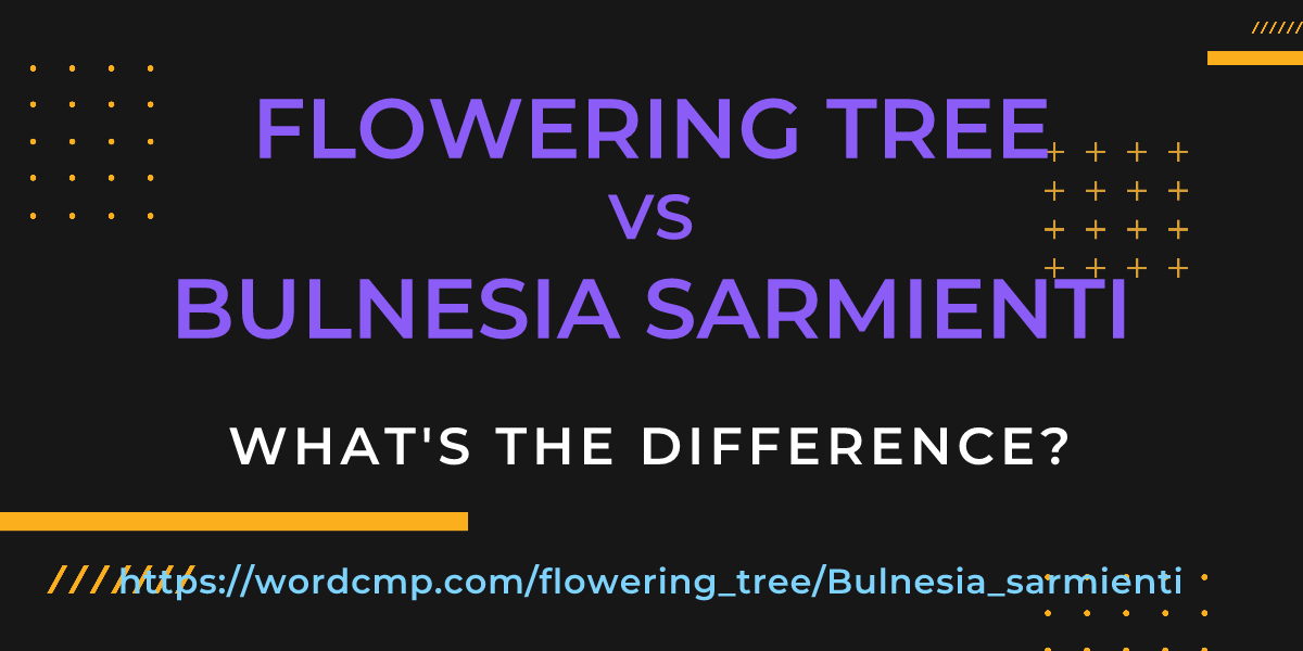 Difference between flowering tree and Bulnesia sarmienti