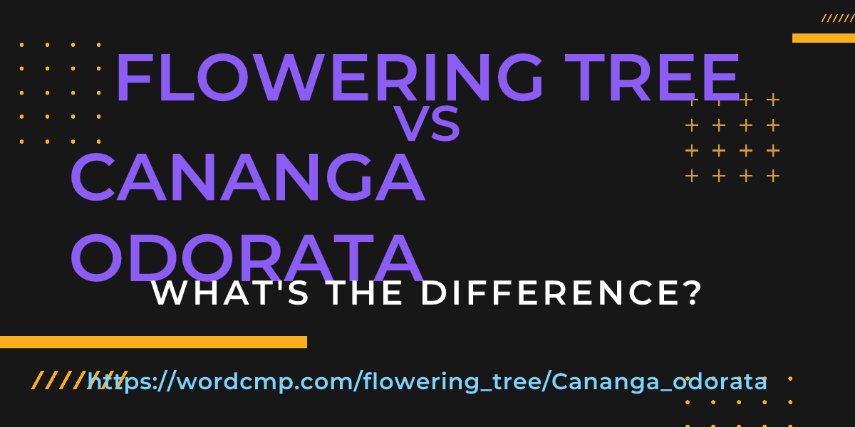 Difference between flowering tree and Cananga odorata
