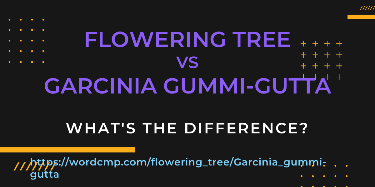 Difference between flowering tree and Garcinia gummi-gutta