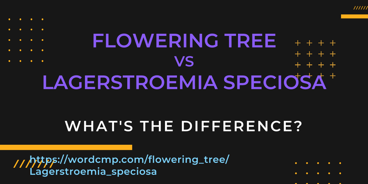 Difference between flowering tree and Lagerstroemia speciosa