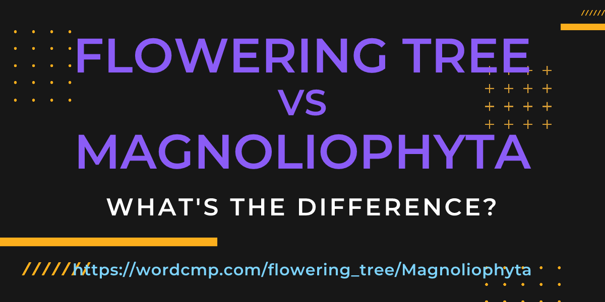 Difference between flowering tree and Magnoliophyta