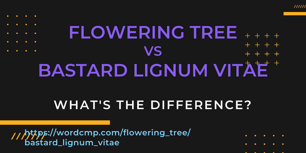 Difference between flowering tree and bastard lignum vitae