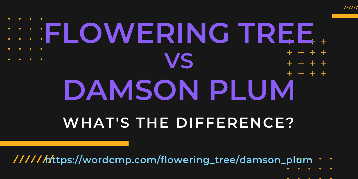 Difference between flowering tree and damson plum