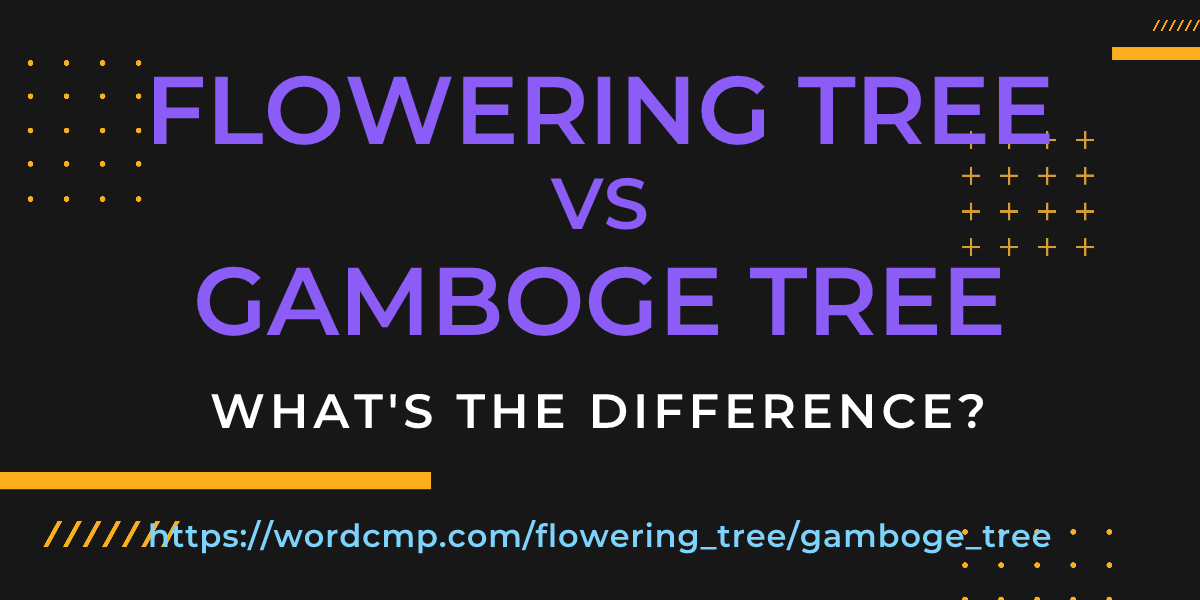 Difference between flowering tree and gamboge tree
