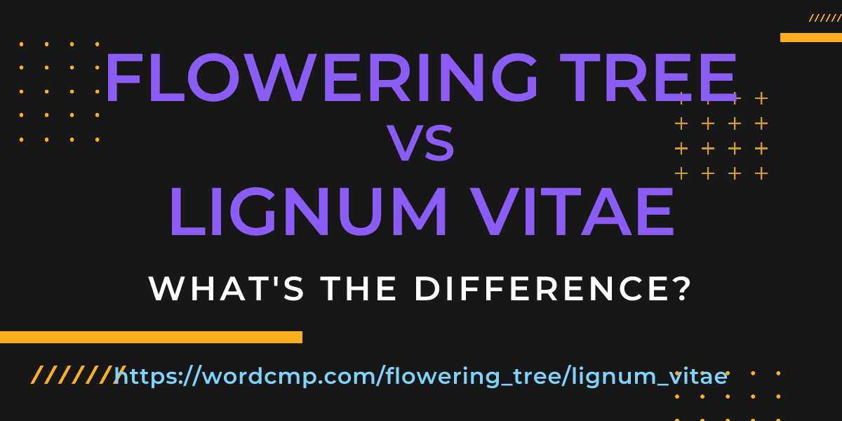 Difference between flowering tree and lignum vitae