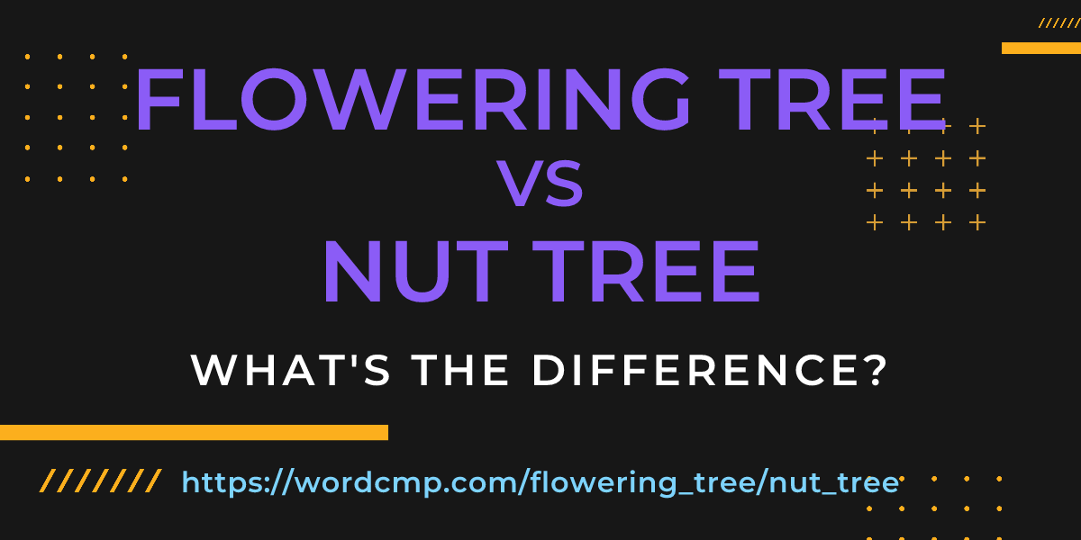 Difference between flowering tree and nut tree