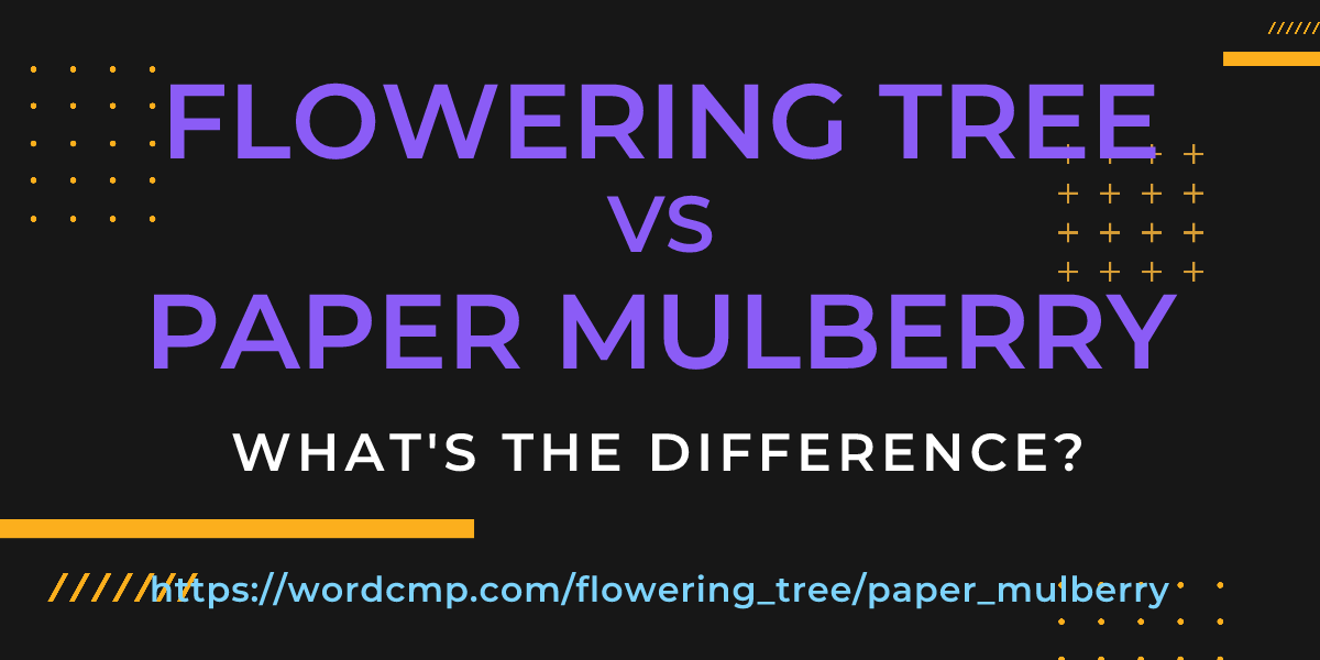 Difference between flowering tree and paper mulberry