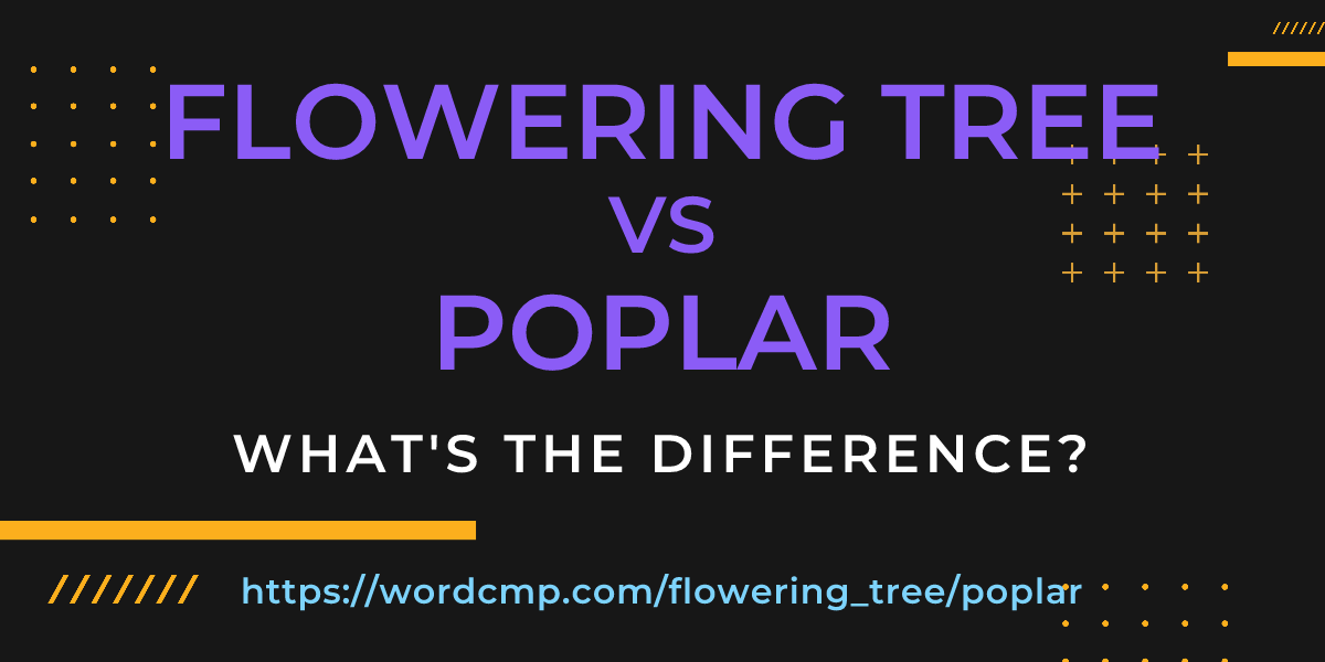 Difference between flowering tree and poplar