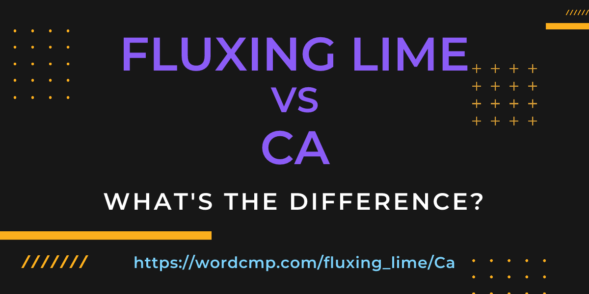 Difference between fluxing lime and Ca