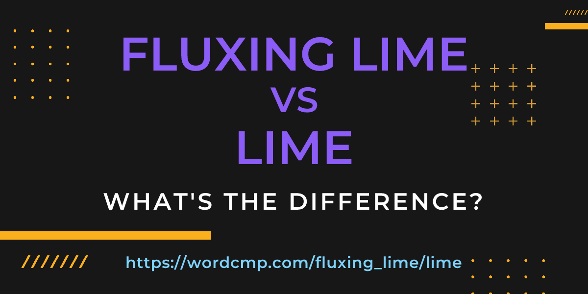 Difference between fluxing lime and lime