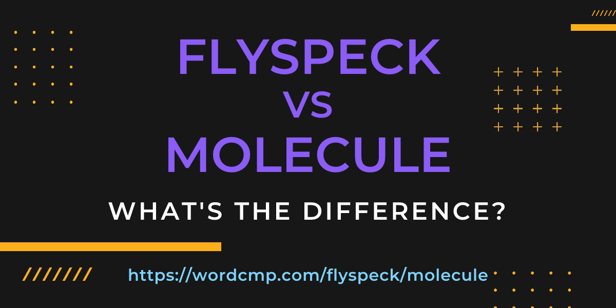Difference between flyspeck and molecule
