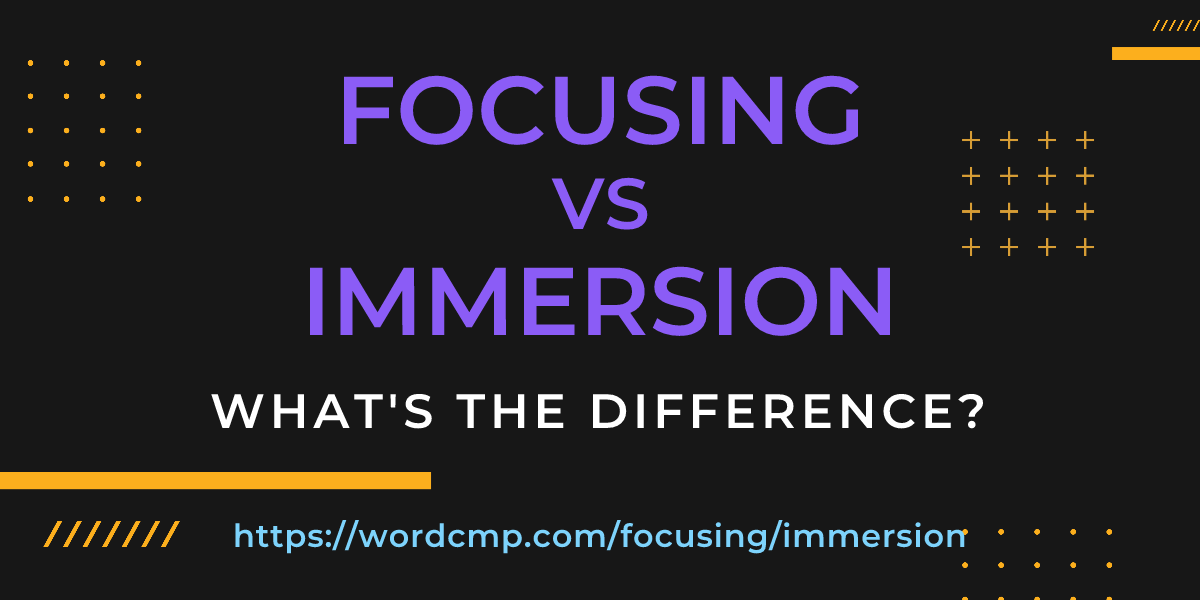 Difference between focusing and immersion